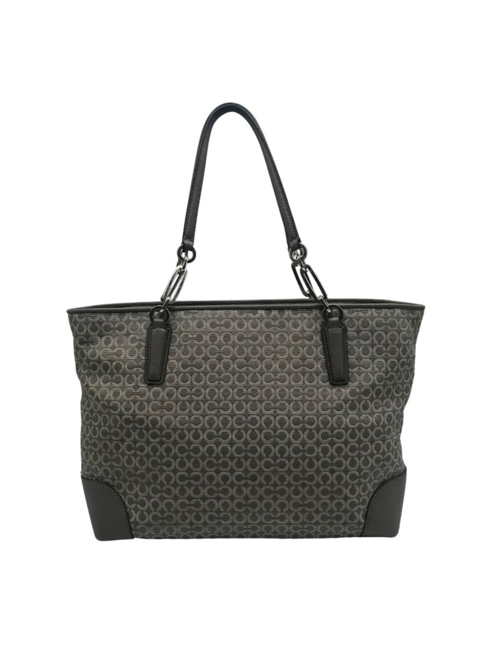 Coach Gray Monogram Canvas Madison East West Tote Bag 26767